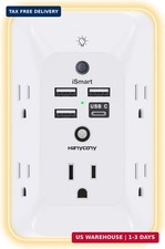 Outlet Extender with Night Light, Multi Plug Outlet, USB Wall Charger Surge Prot
