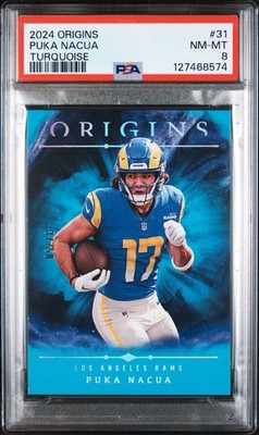 Panini 2024 Origins Puka Nacua Blue /99 #31 Rams Football NFL PSA 8