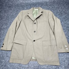 Brooks Brothers Mens Vintage Dark Khaki Two Button Blazer Sports Jacket Coat 44R