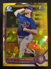 CADE HORTON 2022 BOWMAN DRAFT SAPHIRE YELLOW PARALLEL  /99 1ST RC ROOKIE