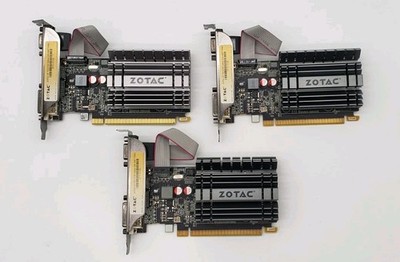 LOT OF (3) ZOTAC NVIDIA GT 730 2GB 64 BIT DDR3 PCI-E EXPRESS VIDEO GRAPICS CARD