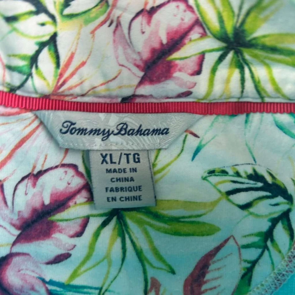 Tommy Bahama Sweatshirt Womens XL Blue Full Zip Mock Neck Long Sleeves - Image 2 of 4