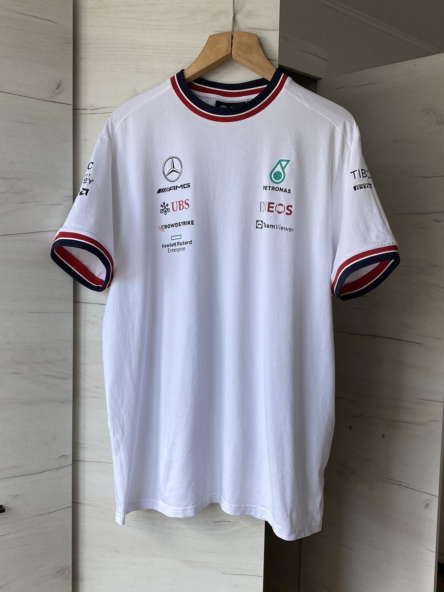 Mercedes Petronas F1 Tommy Hilfiger Men White Short Sleeve Tee Mercedes Petronas F1 Tommy Hilfiger Men White Short Sleeve Tee
