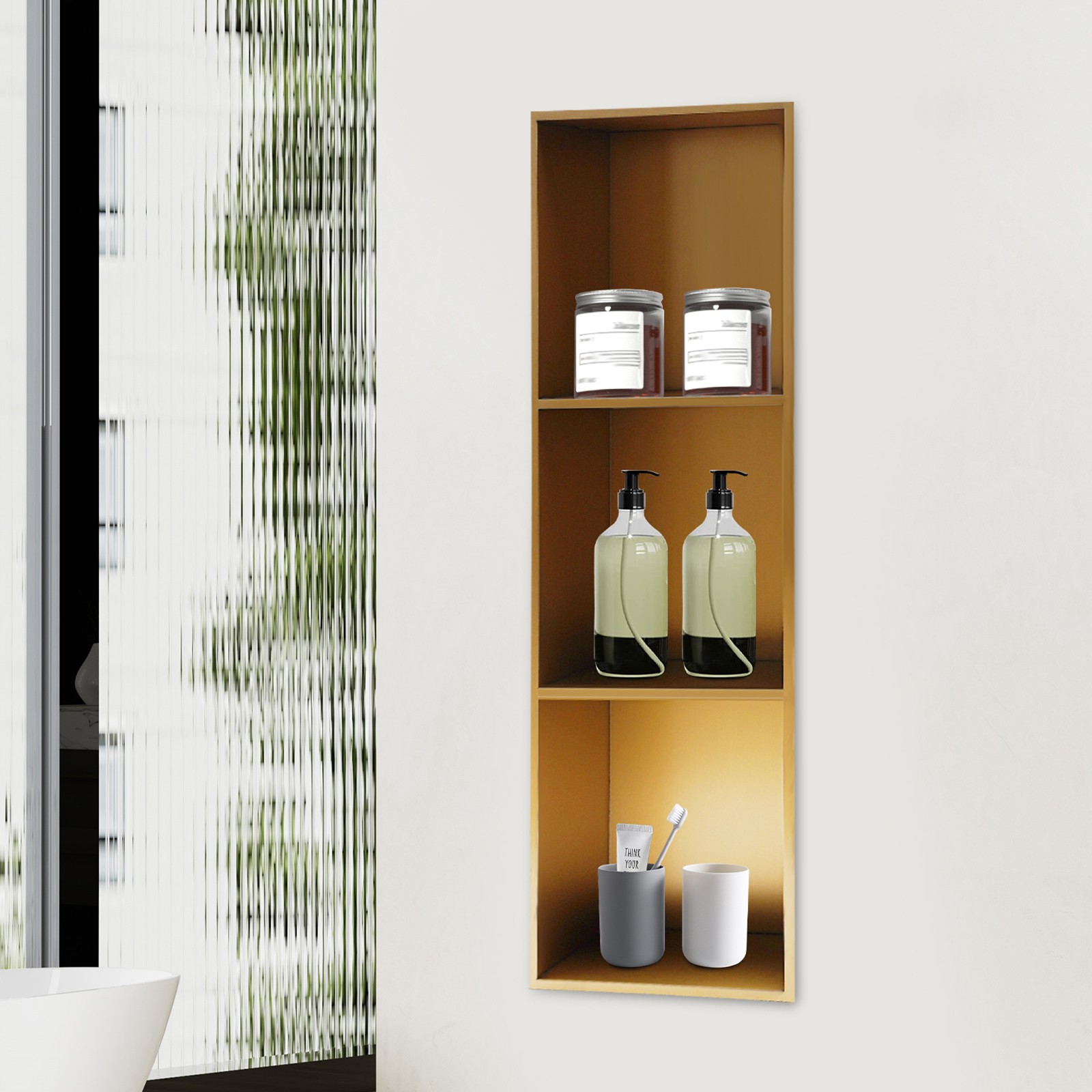 Recessed Shower Storage Shelf Bathroom Shelf Organizer Stainless Shower Shelf