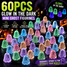 6 Colors Mini Ghost Figurines Glow in Dark Halloween Decoration Gift Set