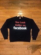 Vintage Y2K Facebook Parody Champion Crewneck Sweatshirt Large