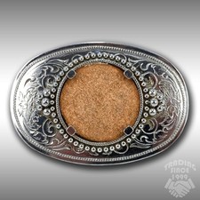 Belt Buckle Filigree Western Cowboy Cowgirl Country Silver Color No Middle Stone