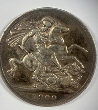 1900 Queen Victoria Old Head Silver Crown – VF Grade – St George & Dragon