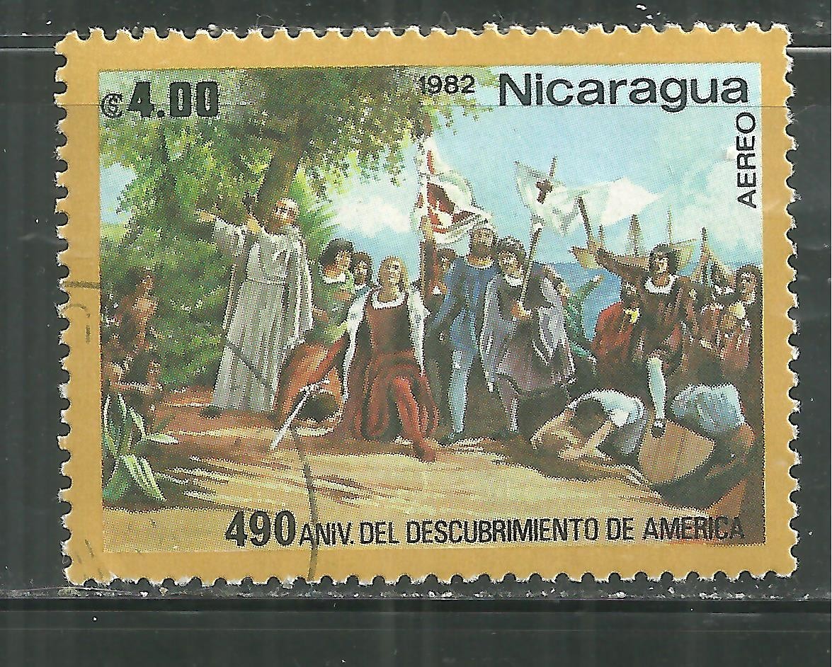 NICARAGUA C1028 USED LANDING OF COLUMBUS #1