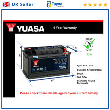 AGM Car Battery fits AUDI A5 SQ5 A4 Allroad TT S1 RS5 A3 Q8 Stop Start