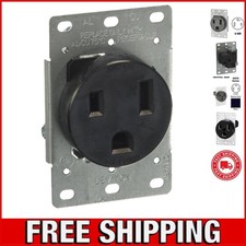 Flush Mount 50 Amp Receptacle - 250 Volt Industrial Grade Thermoplastic Design