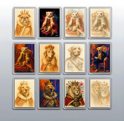 Tier Kühlschrankmagnet - Regal & Majestätisch gekleidete Haustiere für Küche Geschenk Dekor