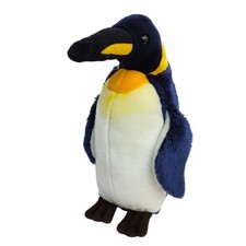 King Penguin Plush Stuffed Animal Navy Blue Yellow White 14 Inch Aquatic Toy