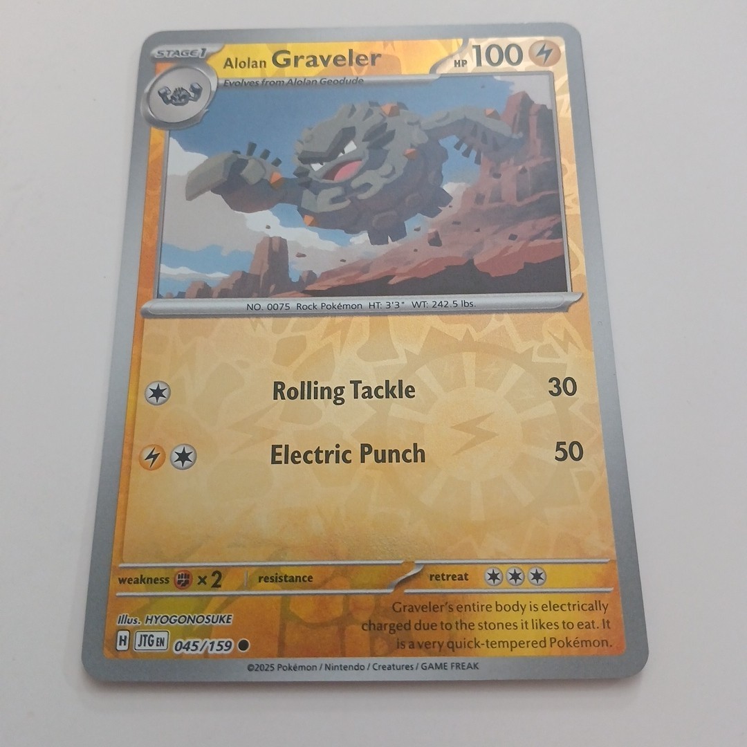 2025 Alolan Graveler 45/159 Reverse Holo Pokemon TCG Journey Together 