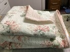 Vintage Laura Ashley Reversible 90"x90" Quilted Comforter /Matching Pillow Shams