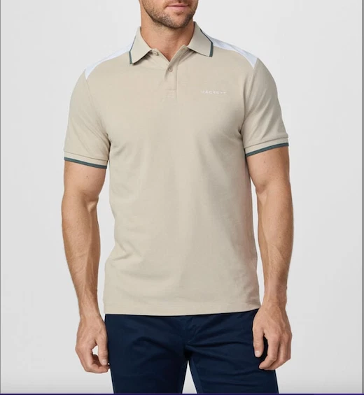 HACKETT Sport Mens Cotton Colour Block Polo Shirt in Stone Beige Size XL
Opens in a new window or ta