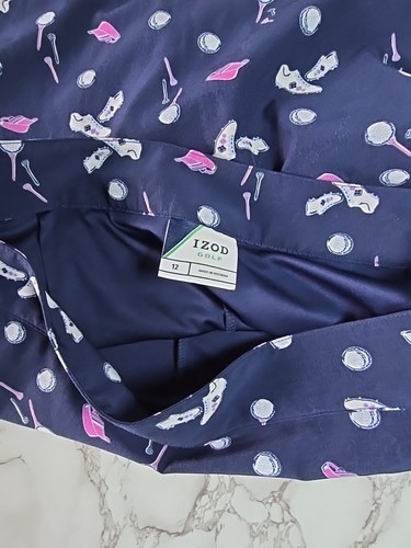 Izod Golf Damen blau bunt bedruckt Skort Damengröße 12 Golfdruck - Bild 10 von 17