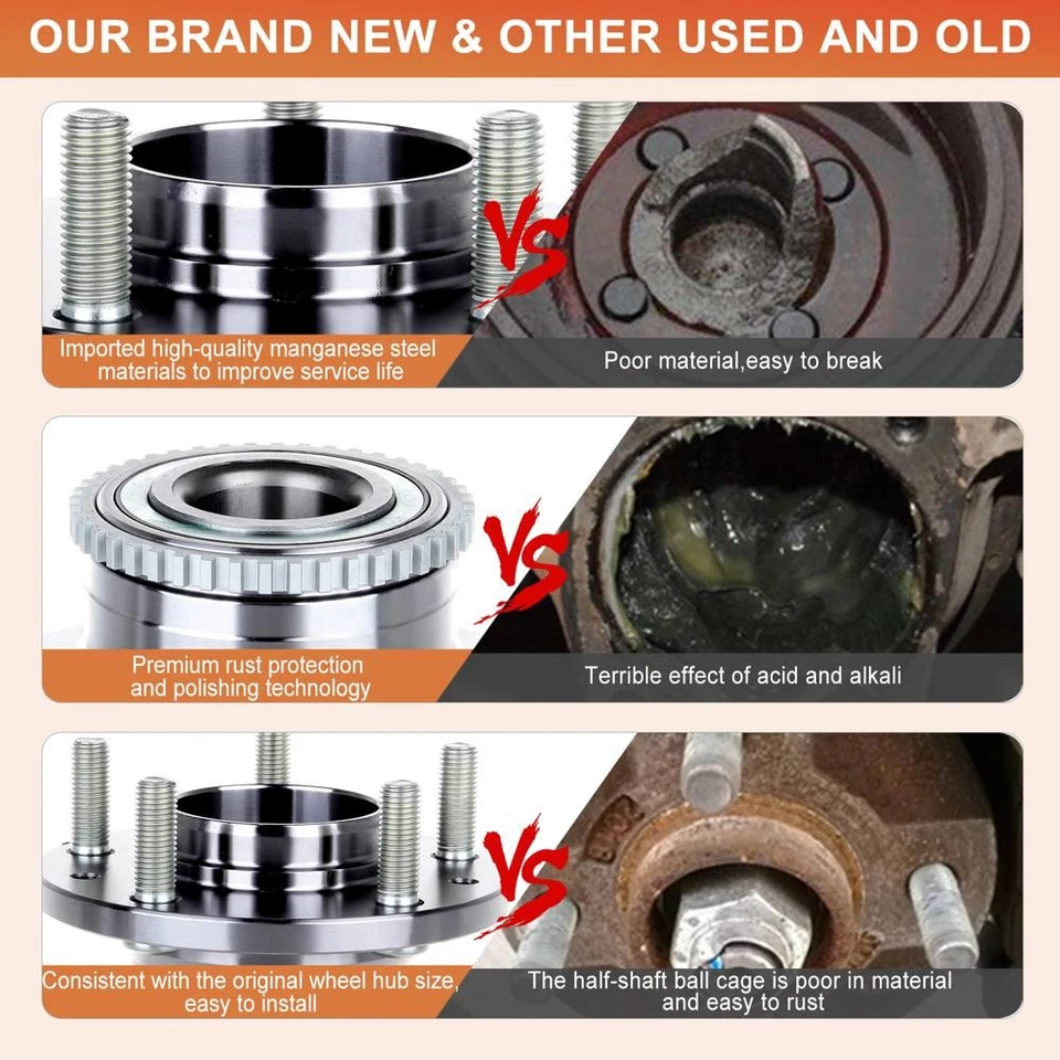 2PCS Front or Rear Wheel Hub Bearing For 2000-2006 Mazda MPV 1992-1995 Mazda 929 - Image 2 of 4