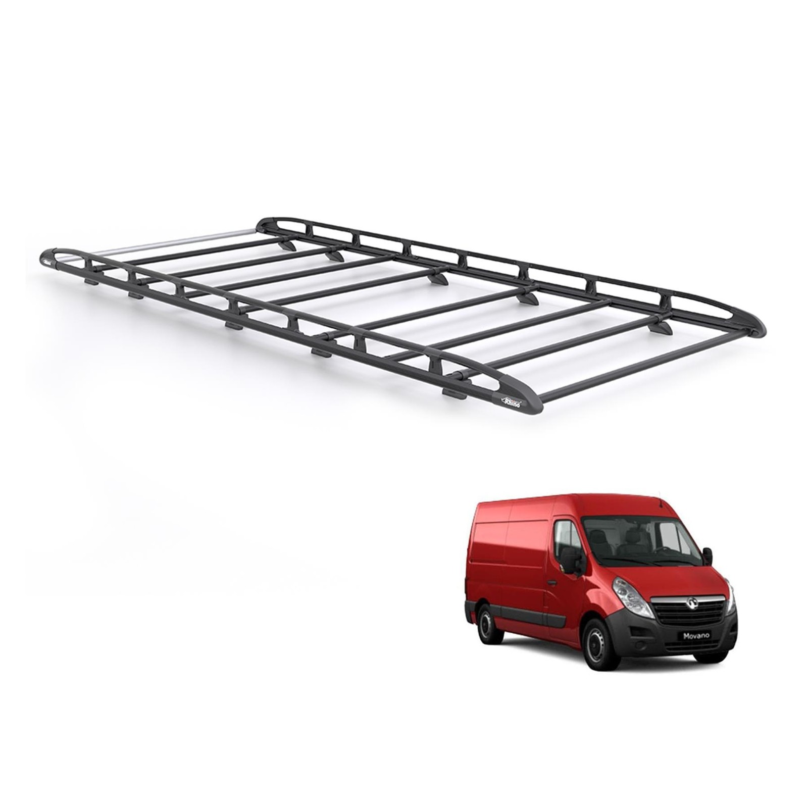 Vauxhall Movano Roof Rack for 2010-2021 [L3H2] Rhino KammRack (Black)