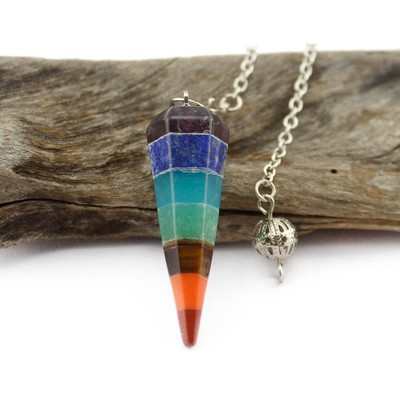 Regenbogen Natur Edelstein Kristall Spitze Pendel Wünschelrutengänger