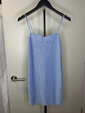 Reformation Sparkly Stretchy Blue Mini Bodycon Dress XS NWOT