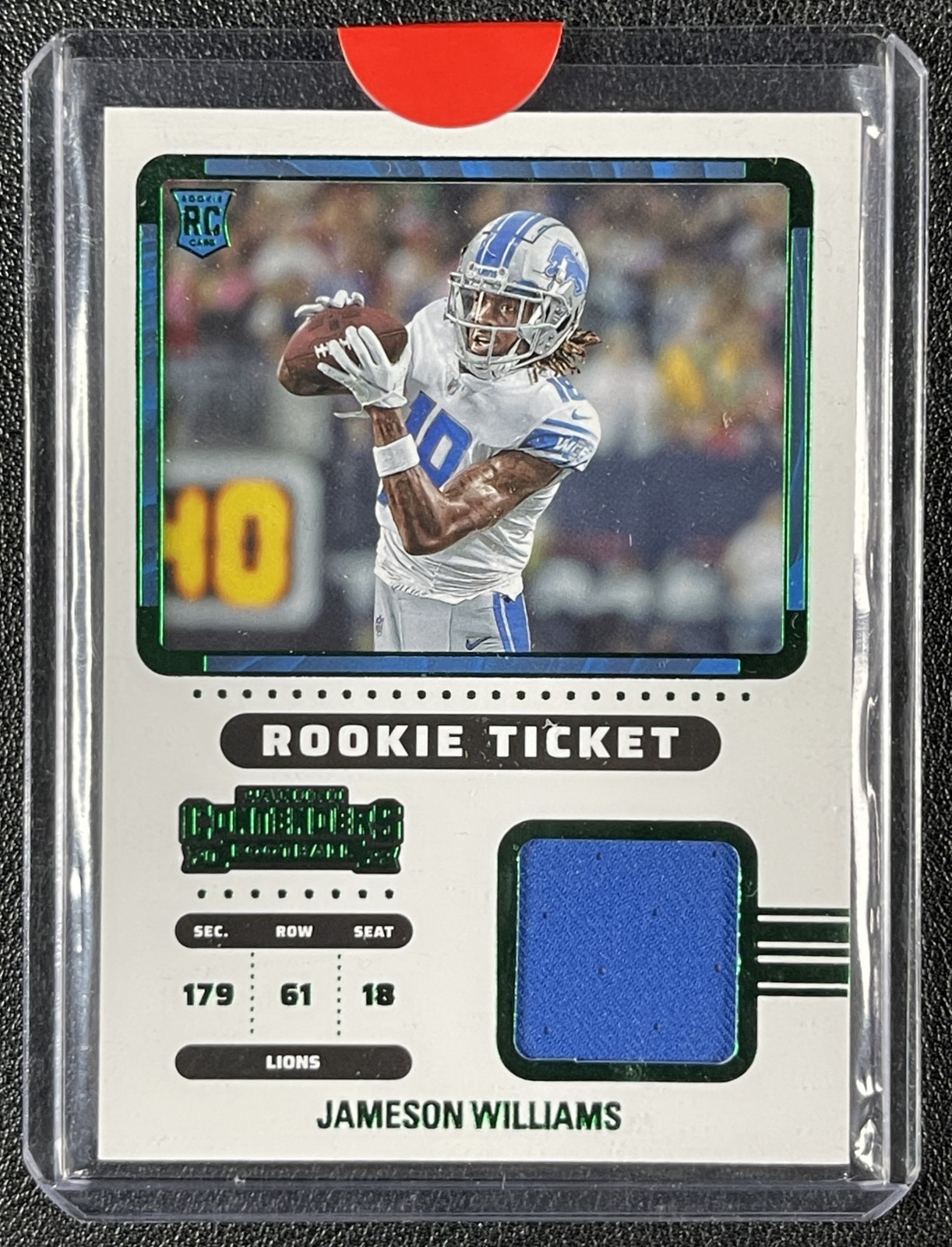 Jameson Williams Panini Contenders Rookie Ticket Swatches #JWI Base