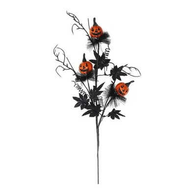 Halloween Plant Arrangement Artificial Plant Stem with Realistic Pumpkin Leaf