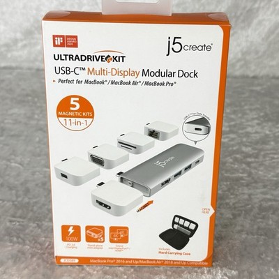 j5create JCD389 UltraDrive Kit USB-C Modular Dock 11-in-1 Complete w/ Case