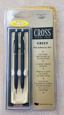Vtg. CROSS Green Pen  Pencil Set - Never Opened READ 