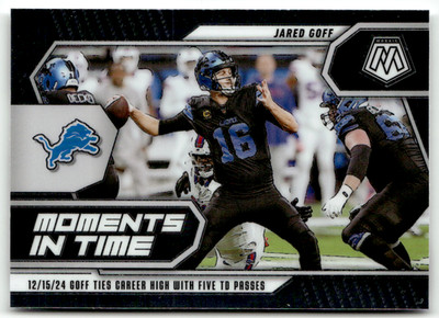 2025 Panini Mosaic NFL No. 6 Jared Goff Moments in Time