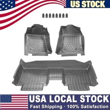 3 Pcs Floor Mats Liner Tpe All Weather For Toyota Camry 2007-2011 Anti-slip