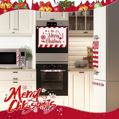 7pcs 3D Christmas Candy Cane Refrigerator Handle Covers Kitchen Decorations M...