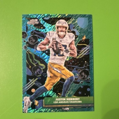 2025 Topps Chrome Justin Herbert Aqua Equinox Refractor #53 Chargers 139/199