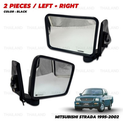 Pair Side Door Mirror Black For Mitsubishi Strada L200 K64T Ram50 1995 - 2004