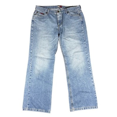 Tommy Hilfiger Tommy Jeans Mens 34x30 Light Wash Loose Baggy Denim WIde Leg