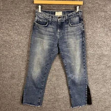 Current Elliott Jeans Womens Size 27 Blue Denim Cropped Fray Hem
