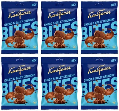 6 KARL FAZER Choco & Salty Bites Crunchy Milk Chocolate Candies 94g 3.3oz