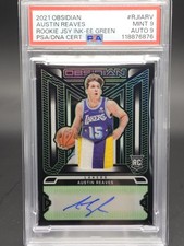 AUSTIN REAVES 2021-22 OBSIDIAN RJI-ARV GREEN RPA ROOKIE PATCH /15 PSA 9 Q7035