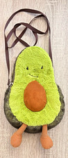 Official Jellycat Amuseables Avocado Crossbody Bag Soft Plush Purse Handbag Cute