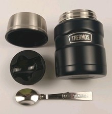 Thermos Insulated Stainless Steel Hot Cold 16 oz Food Jar With Spoon  Bowl