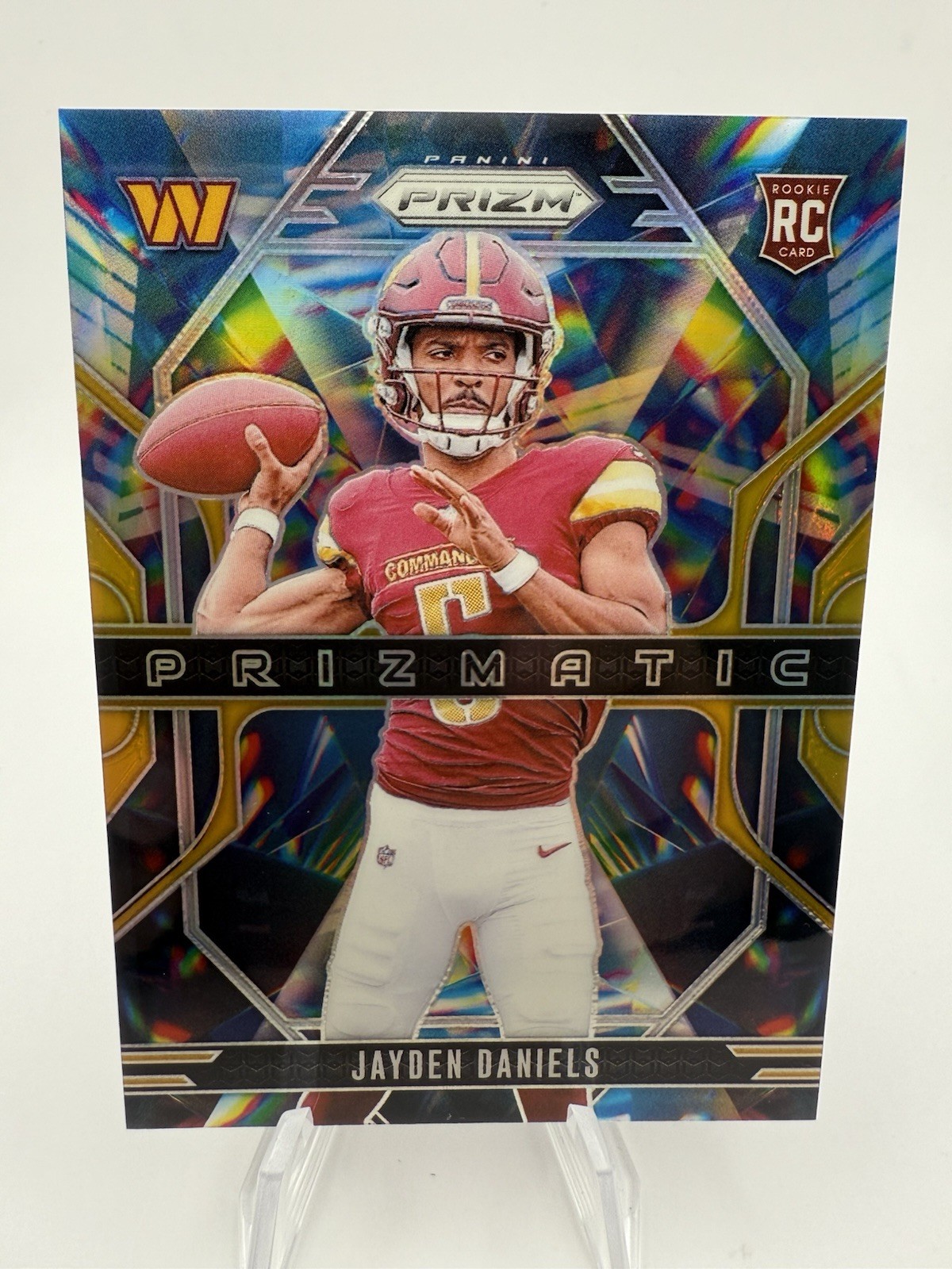 Jayden Daniels 2024 Panini Prizm Prizmatic GOLD! 10/10! No. 3 - RCCommanders RC!