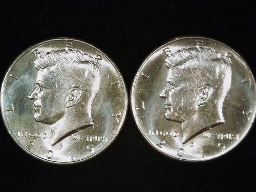 2019-P and D Kennedy Half Dollars (2 coins) AU++. Free Shipping!