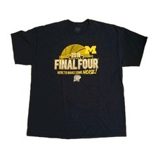 Michigan Wolverines Shirt Mens Large Blue2018 Final Four Basketball Logo NCAA