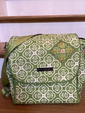 Petunia Pickle Bottom Diaper Bag Backpack Green White Floral Adjust Silver Pad