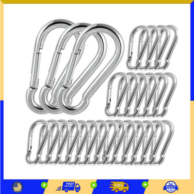 100 Packs Heavy Duty M8 Carabiner Clips  5/16'' Spring Snap Hooks 3Inch