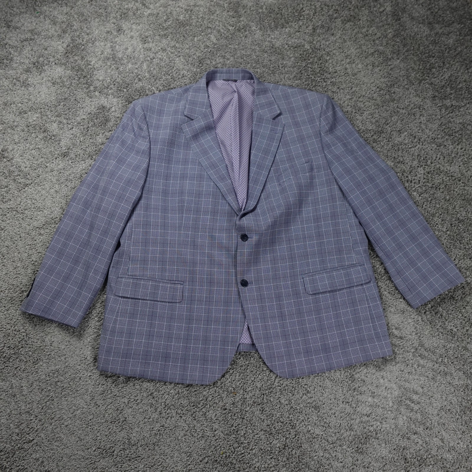 Oak Hill Blazer Mens 3XLT Gray Plaid Two Button Sport Coat Big Tall 54L 56L
