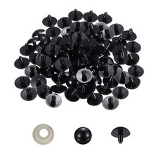 22mm Safety Eyes 100 Set Plastic Craft Eyes with Washers Black