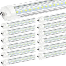 12 Pack T8 8FT LED Tube Light Bulbs 90W 6500K Single Pin FA8 Garage Shop LightGE