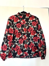 Bluse Damen Oberteil Größe 40 Rosenmuster Wie Neu Top Zustand
