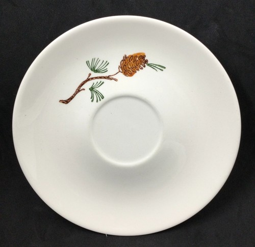 Vintage Stetson Marcrest Misty Pine Cone Saucers - Set of 4 - Picture 6 of 9